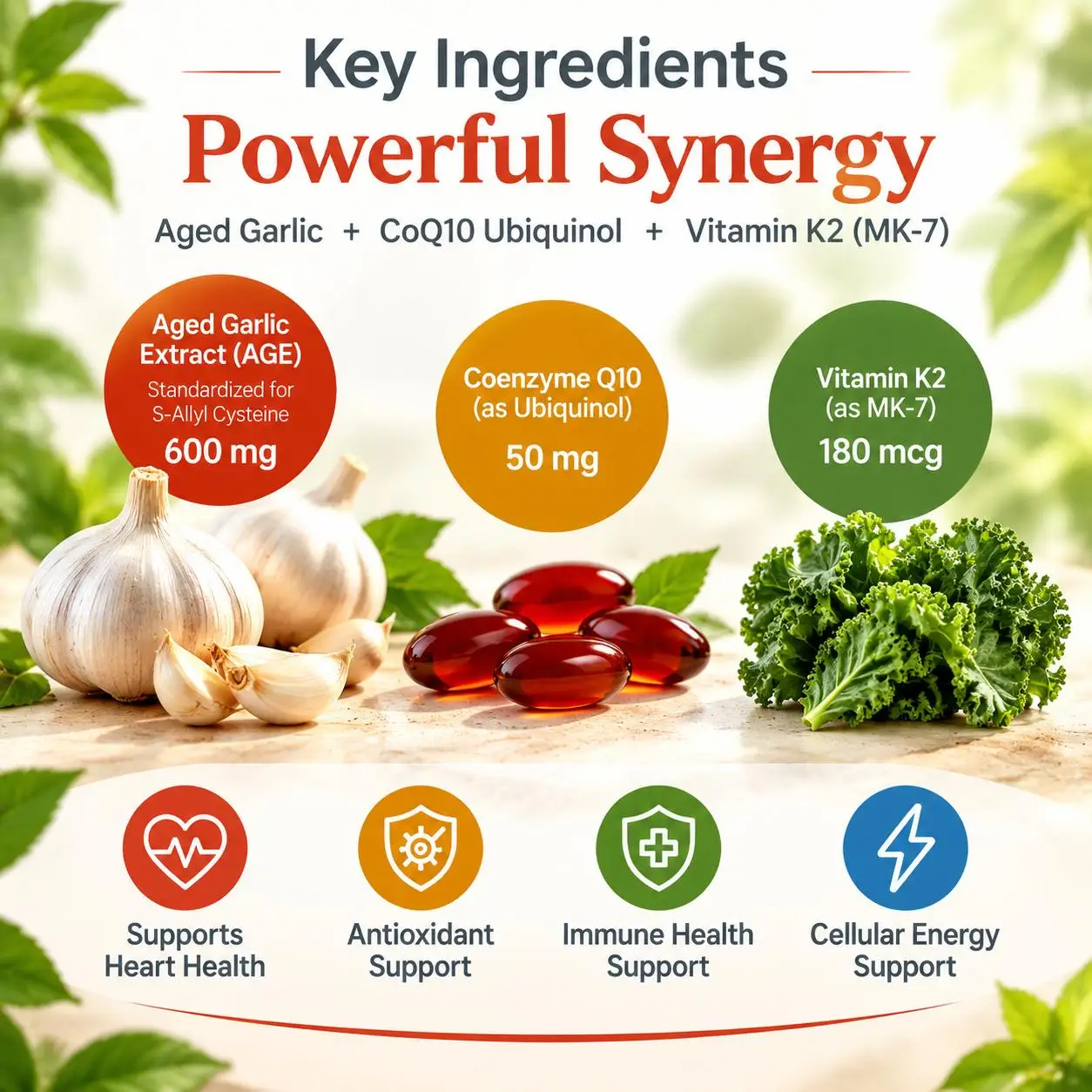 Odorless Aged Garlic Softgels  - огляд і ціна Coq10 Ubiquinol Softgel
